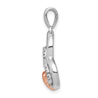 Load image into Gallery viewer, 14k White and Rose Gold 1/15ct. Diamond Entwined Hearts Pendant
