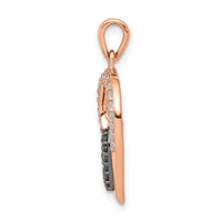 Load image into Gallery viewer, 14k Rose Gold Champagne and White Diamond Hearts Pendant
