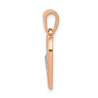 Load image into Gallery viewer, 14k Rose Gold w/ Rhodium Diamond Entwined Hearts Pendant
