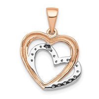 Load image into Gallery viewer, 14k Rose Gold w/ Rhodium Diamond Entwined Hearts Pendant

