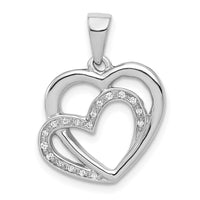Load image into Gallery viewer, 14k White Gold Diamond Entwined Hearts Pendant
