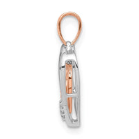 Load image into Gallery viewer, 14kt White w/ Rose Gold Heart Charm Diamond Heart Pendant
