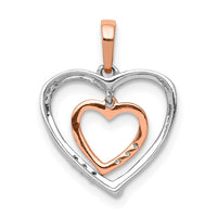 Load image into Gallery viewer, 14kt White w/ Rose Gold Heart Charm Diamond Heart Pendant
