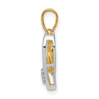 Load image into Gallery viewer, 14kt Two-tone Heart Charm Diamond Heart Pendant
