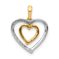 Load image into Gallery viewer, 14kt Two-tone Heart Charm Diamond Heart Pendant
