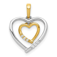 Load image into Gallery viewer, 14kt Two-tone Heart Charm Diamond Heart Pendant
