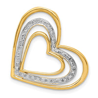 Load image into Gallery viewer, 14k .01ct. Diamond and Rhodium Triple Heart Chain Slide
