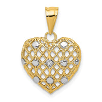 Load image into Gallery viewer, 14k and White Rhodium 1/2pt Diamond Heart Pendant
