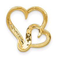 Load image into Gallery viewer, 14k .03ct. Diamond Double Heart Chain Slide
