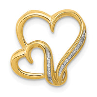 Load image into Gallery viewer, 14k .03ct. Diamond Double Heart Chain Slide
