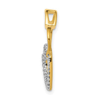 Load image into Gallery viewer, 14k Two-Tone 1/10ct. Diamond Double Heart Chain Slide
