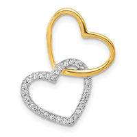 Load image into Gallery viewer, 14k Two-Tone 1/10ct. Diamond Double Heart Chain Slide
