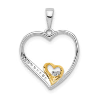 Load image into Gallery viewer, 14k Two-Tone 1/20ct. Diamond Double Heart Pendant

