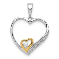 Load image into Gallery viewer, 14k Two-Tone 1/20ct. Diamond Double Heart Pendant
