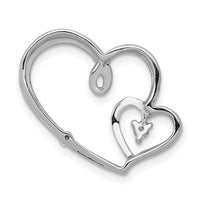 Load image into Gallery viewer, 14k White Gold 1/20ct. Diamond Double Hearts Chain Slide
