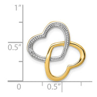 Load image into Gallery viewer, 14k .01ct. Diamond Double Entwined Heart Chain Slide
