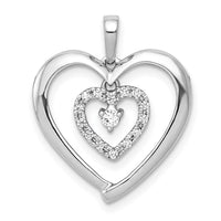 Load image into Gallery viewer, 14k White Gold 1/10ct. Diamond Heart Dangle Pendant
