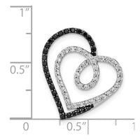 Load image into Gallery viewer, 14k White Gold Black and White Diamond Entwined Heart Chain Slide
