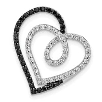 Load image into Gallery viewer, 14k White Gold Black and White Diamond Entwined Heart Chain Slide
