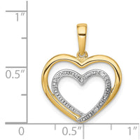 Load image into Gallery viewer, 14k .01ct. Diamond and Rhodium Double Heart Pendant
