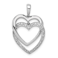 Load image into Gallery viewer, 14k White Gold 1/10ct. Diamond Double Heart Pendant
