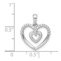 Load image into Gallery viewer, 14k White Gold 1/10ct. Diamond Double Heart Pendant
