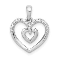Load image into Gallery viewer, 14k White Gold 1/10ct. Diamond Double Heart Pendant
