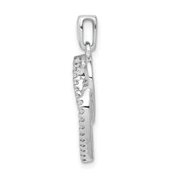 Load image into Gallery viewer, 14k White Gold Diamond 1/10ct. Entwined Hearts Pendant
