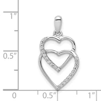 Load image into Gallery viewer, 14k White Gold Diamond 1/10ct. Entwined Hearts Pendant
