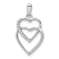 Load image into Gallery viewer, 14k White Gold Diamond 1/10ct. Entwined Hearts Pendant
