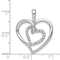Load image into Gallery viewer, 14k White Gold 1/10ct. Diamond Double Heart Pendant

