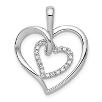 Load image into Gallery viewer, 14k White Gold 1/10ct. Diamond Double Heart Pendant
