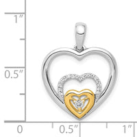 Load image into Gallery viewer, 14k Two-Tone 1/15ct. Diamond Triple Heart Pendant
