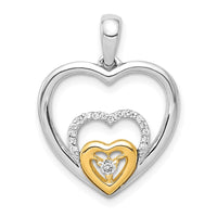 Load image into Gallery viewer, 14k Two-Tone 1/15ct. Diamond Triple Heart Pendant
