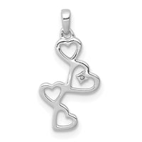 Load image into Gallery viewer, 14k White Gold .01ct. Diamond Four Hearts Pendant
