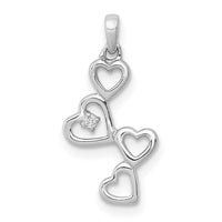 Load image into Gallery viewer, 14k White Gold .01ct. Diamond Four Hearts Pendant
