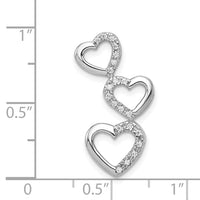 Load image into Gallery viewer, 14k White Gold 1/10ct. Diamond Triple Heart Chain Slide
