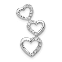 Load image into Gallery viewer, 14k White Gold 1/10ct. Diamond Triple Heart Chain Slide
