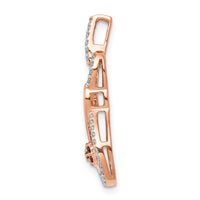 Load image into Gallery viewer, 14k Rose Gold Champagne and White Diamond Double Infinity Chain Slide
