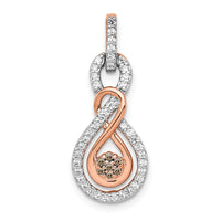 Load image into Gallery viewer, 14k Rose Gold Champagne and White Diamond Double Infinity Chain Slide
