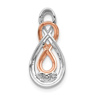 Load image into Gallery viewer, 14k White and Rose Gold Diamond Double Infinity Chain Slide
