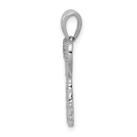 Load image into Gallery viewer, 14k White Gold 1/20ct. Diamond Heart Key Pendant

