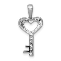 Load image into Gallery viewer, 14k White Gold 1/20ct. Diamond Heart Key Pendant
