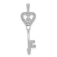 Load image into Gallery viewer, 14k White Gold 1/10ct. Diamond Heart Key Pendant
