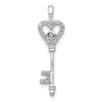 Load image into Gallery viewer, 14k White Gold 1/10ct. Diamond Heart Key Pendant
