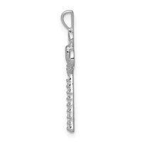 Load image into Gallery viewer, 14k White Gold Diamond Club Key Pendant
