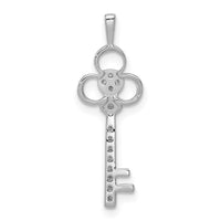 Load image into Gallery viewer, 14k White Gold Diamond Club Key Pendant
