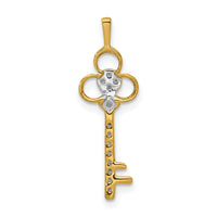 Load image into Gallery viewer, 14k Diamond Club Key Pendant
