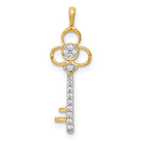 Load image into Gallery viewer, 14k Diamond Club Key Pendant

