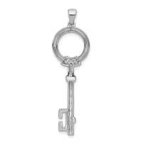 Load image into Gallery viewer, 14k White Gold Diamond Circle Key Pendant
